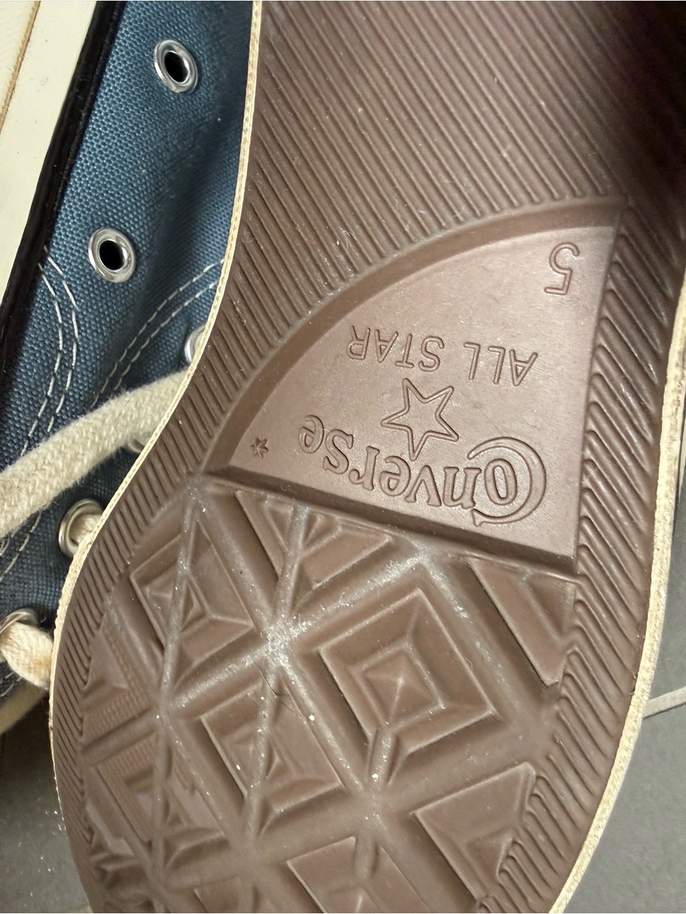 Converse High Top Sneakers in Navy Blue and White - Picture 4 of 4